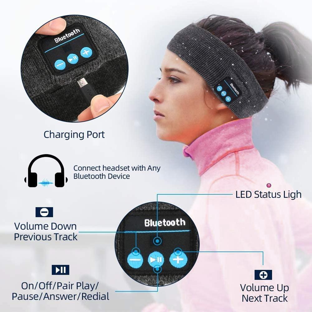 Wireless Headphones Bluetooth 5.0 Sports Headband Earphone Stereo Headset Sleep Player for Running Gym Earpiece