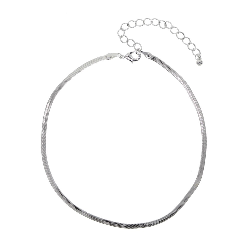 Topp enkel bred slange kjede choker grunnleggende slange kjede kvinner sommer nyeste chocker kjede halskjeder