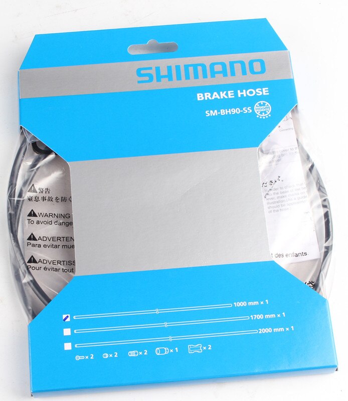 Shimano sm -bh90- sb sm -bh90- ss bremseslange  m395 m596 m615 m8000 m9000 xt xtr skivebremseslangesæt 1000mm 1700mm bh90- ss bh -90- sb: Ss sort 1000mm
