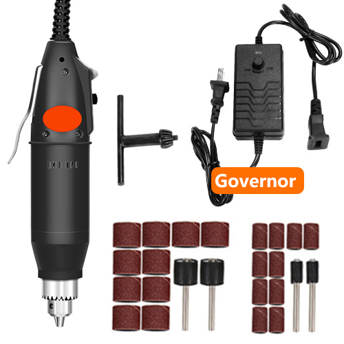 Mini taladro eléctrico de 110V/220V, herramienta rotativa de estilo Dremel con velocidad Variable positiva y negativa, herramientas eléctricas de molienda, bolígrafo grabador: Black