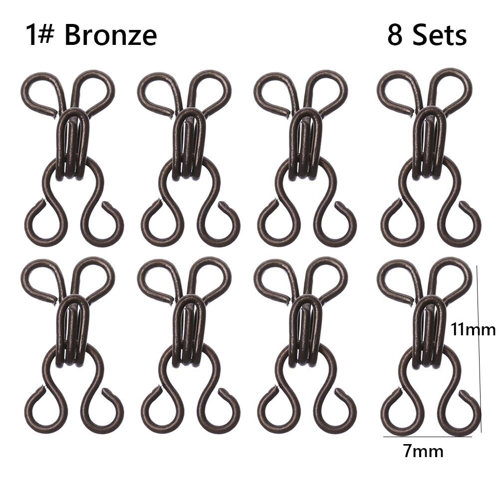 8 Sets Mini Metal Buckle DIY Doll Belt Buckles Invisible Buttons for 1/6 Doll Bags Clothes Sewing Accessories 11/14/16/18mm: Bronze 11mm