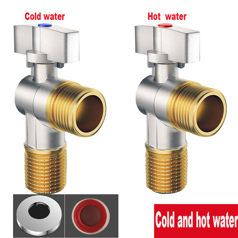 Brass and cold water inlet ball valve G1/2" bathroom kitchen sink stop valve toilet connection water pressure regulator: Light Grey