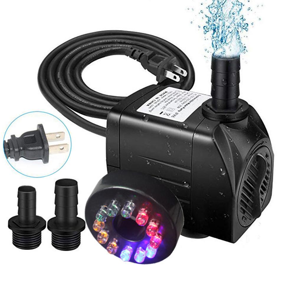 Dompelpomp Waterpomp 220V/16W 5ft Cord Waterpomp Met Led Licht Voor Aquarium Vijver Aquarium