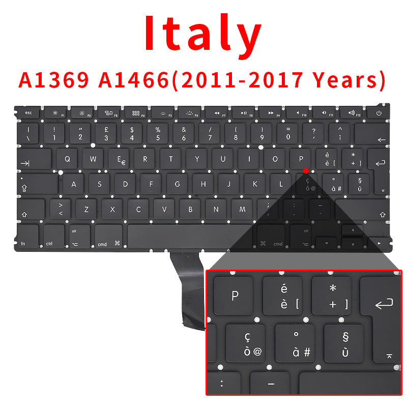 Kannettava tietokone  a1369 a1466 us uk venäjä saksa ranska espanja portugali näppäimistö macbook air 13 " näppäimistöt ilmaiset ruuvit: Sininen