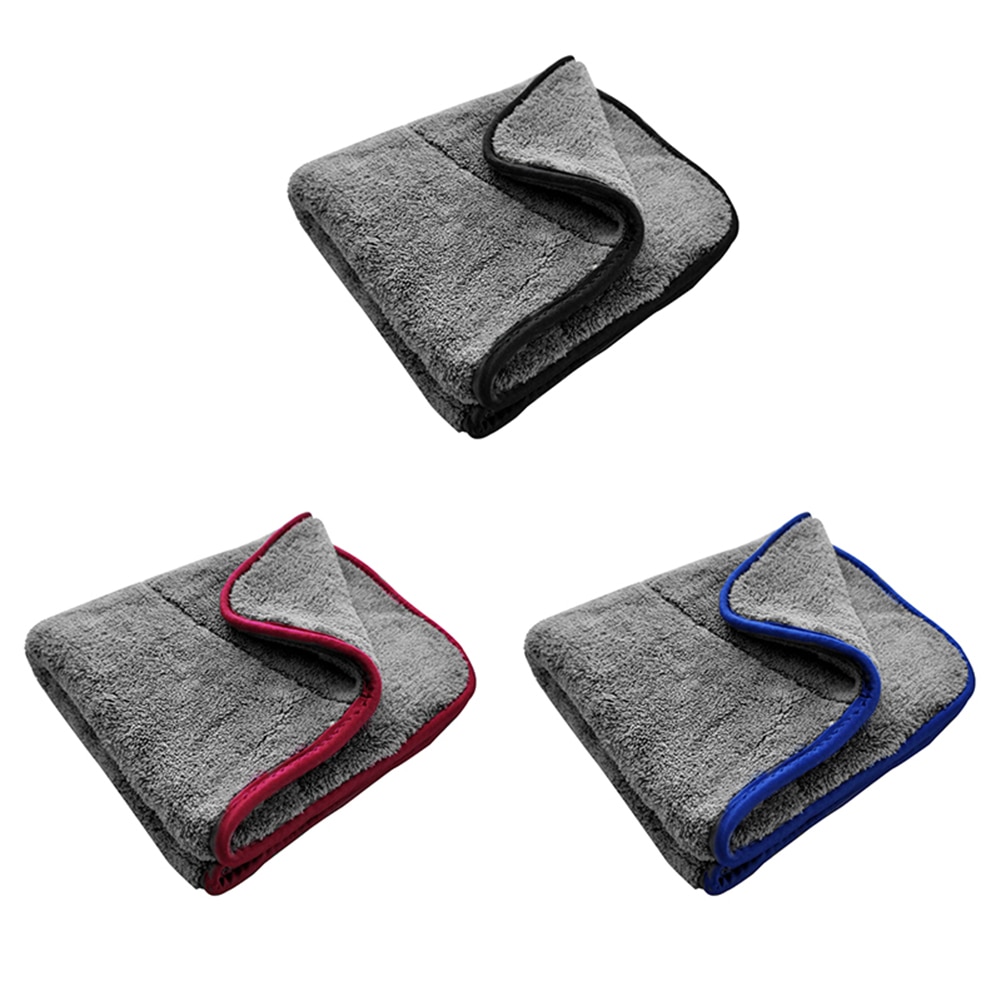 Toalla de microfibra para lavado de coches 1000GSM, paño de Secado y limpieza con dobladillo, herramientas de limpieza y cuidado de automóviles, accesorios, toalla de lavado de coches