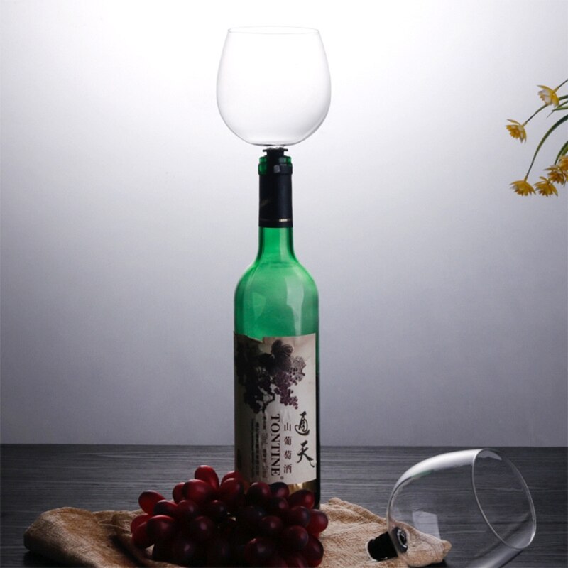 Wine Glass Topper,Glass That Inserts into Your Wine Bottle,The red Wine glass to drink straight from the bottle