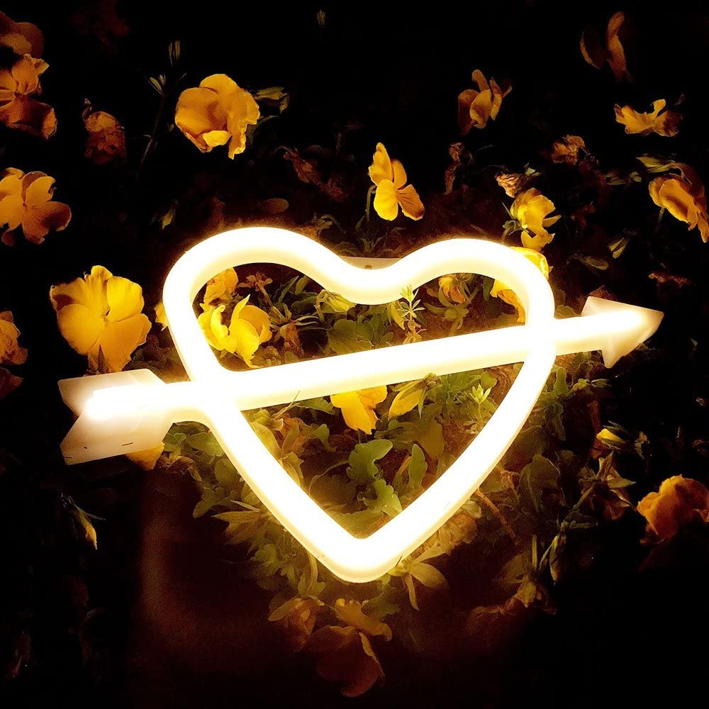 Cupido 'S Boog Vorm Neon Licht Romantische Led Heart Night Lampen Batterij/Usb Operated Neon Borden Voor Bruiloft Kerst room Decoratio
