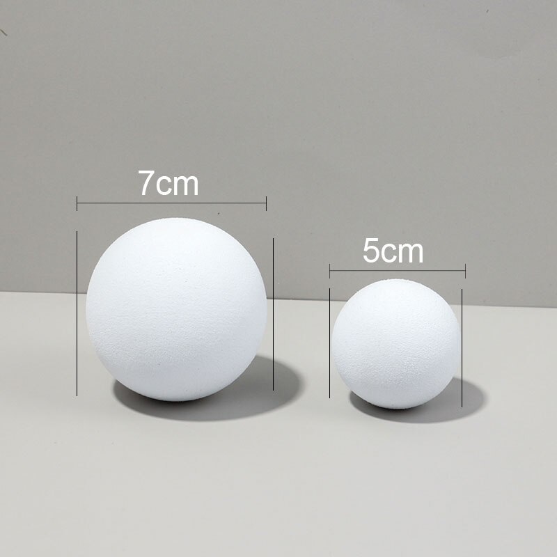 Cubos blancos para fotografía de mesa, Material de decoración de fondo 3D para posar fotos, joyería, juguete cosmético: Ball 7 cm  5 cm