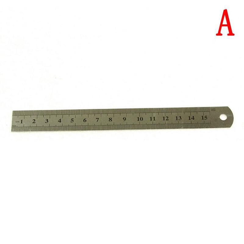 1 pc15cm 20cm 30cm linjal i metall i rustfritt stål reklamerett linjal skrivesaker tegnelappeverktøy: 15cm