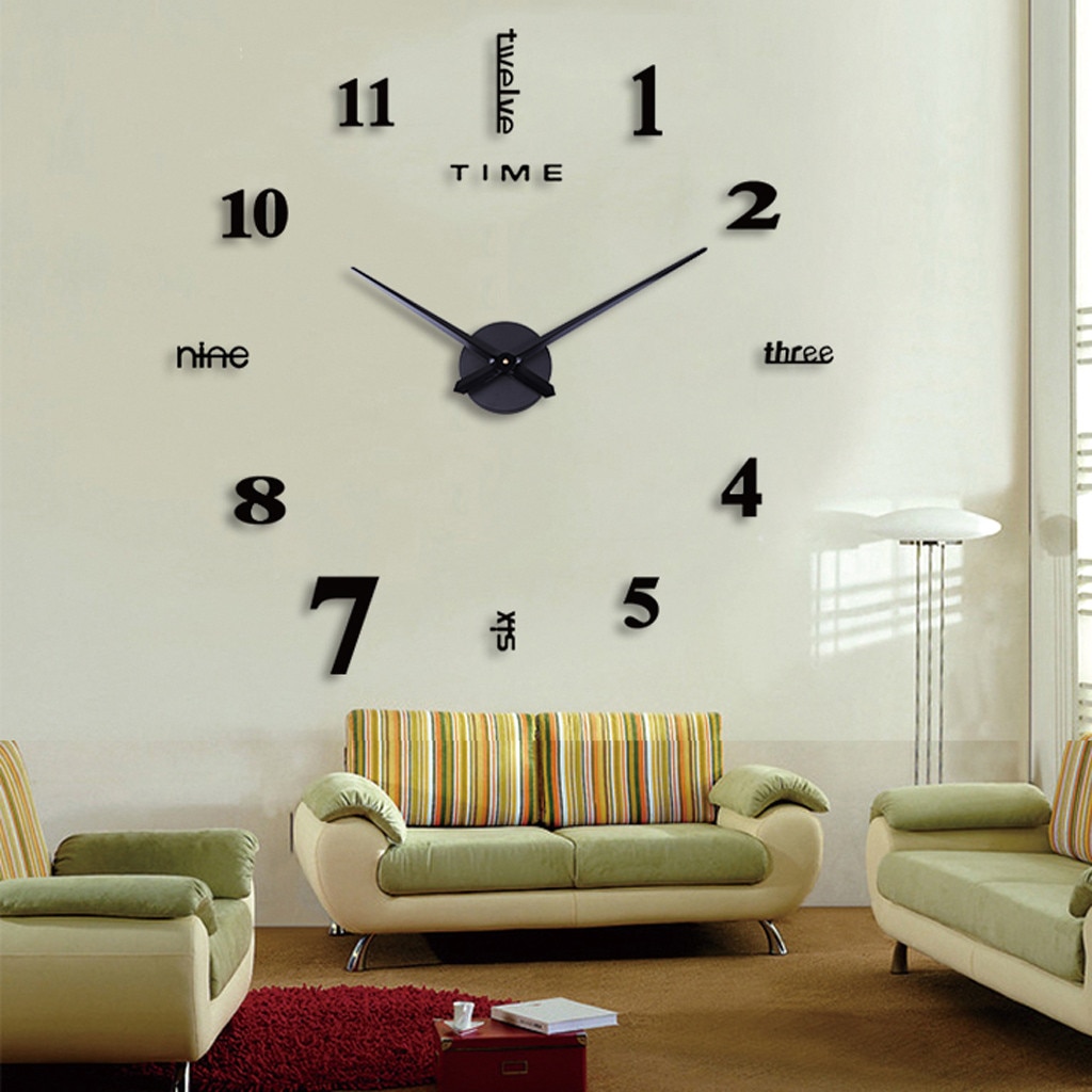 Moderne Diy Aantal Wandklok 3d Spiegel Oppervlak Sticker Art Giant Wandklok Horloge Met Romeinse Cijfers Klok Home Office decor