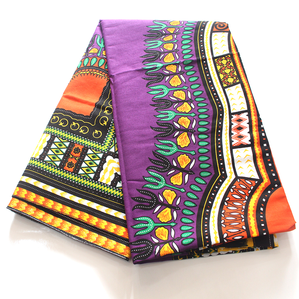 Afrikansk dashiki mønster trykt lilla farve 100%  bomuld afrikansk ankara stof