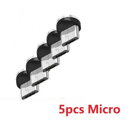 1/3/10Pcs Ronde Magnetische Kabel Plug Type C Micro Usb C 8 Pin Stekkers Snelle Opladen adapter Telefoon Microusb Type-C Magneet Plug: 5Pcs Micro Plug