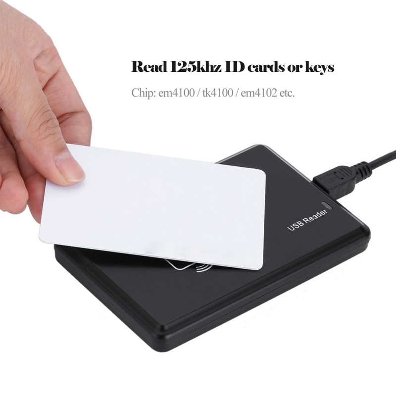 KINJOIN USB RFID Reader ID Contactless Proximity Smart Card Reader EM4001 EM4100 Windows