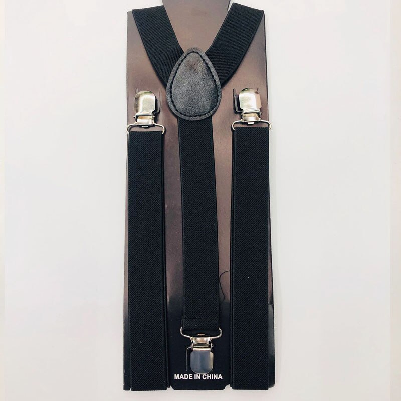 Bretelles élastiques en forme de Y pour homme et femme, unisexe, bretelles réglables, colorées, vêtements: Black