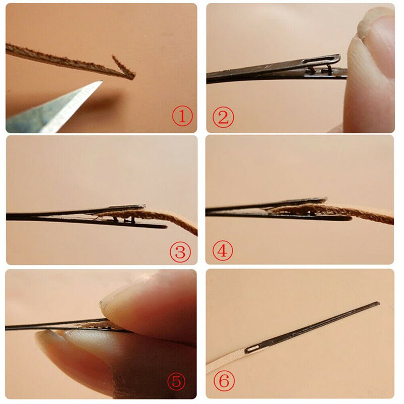 Leather Lacing Needle Stainless Steel Double Hole Needle DIY Leather Craft Lacing Threading Needle Handmade Knitting Tools