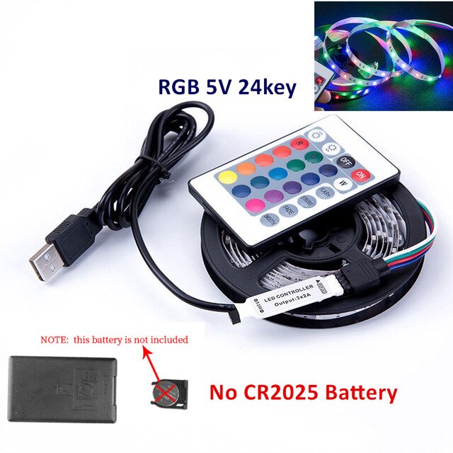 RGB LED Strip Light 5V USB 60 LEDs/m 2835 SMD LED Flexible Tape HDTV TV Desktop PC Bottom Screen Lighting 1M 2M 3M 4M 5M: RGB / 5M