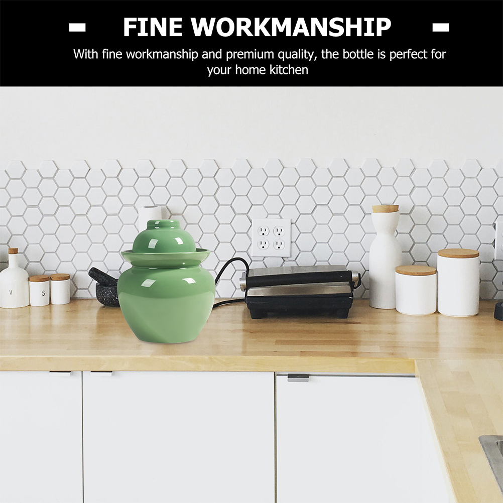 Traditional Pickle Jar Ceramic Pickle Container Fermentation Jar with Lid