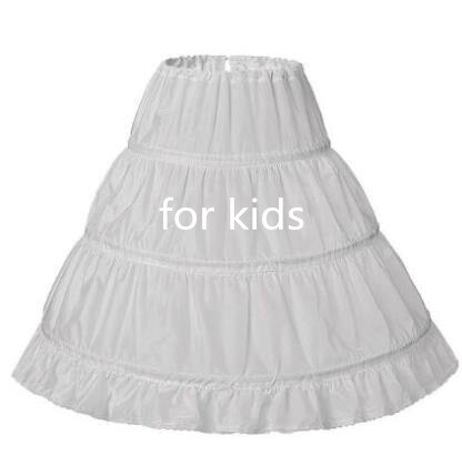 Jupon en tulle blanc, accessoires de mariage, couches de robe de bal, jupe Cancan Crinoline, taille réglable: 3 hoops  for kid