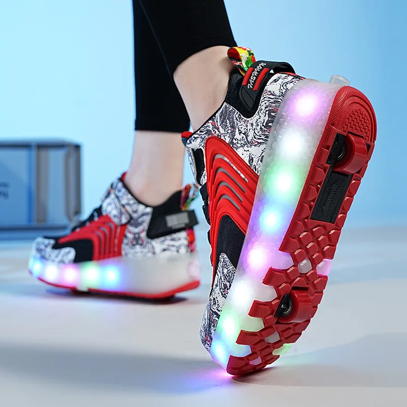 Verstellbare Quad-Rollschuhschuhe für Mädchen Ich bin ändern von 6–12 Jahren, Doppelrad, Allrad-Inline-Rollschuhe, hoher ästhetischer Wert mit Rädern