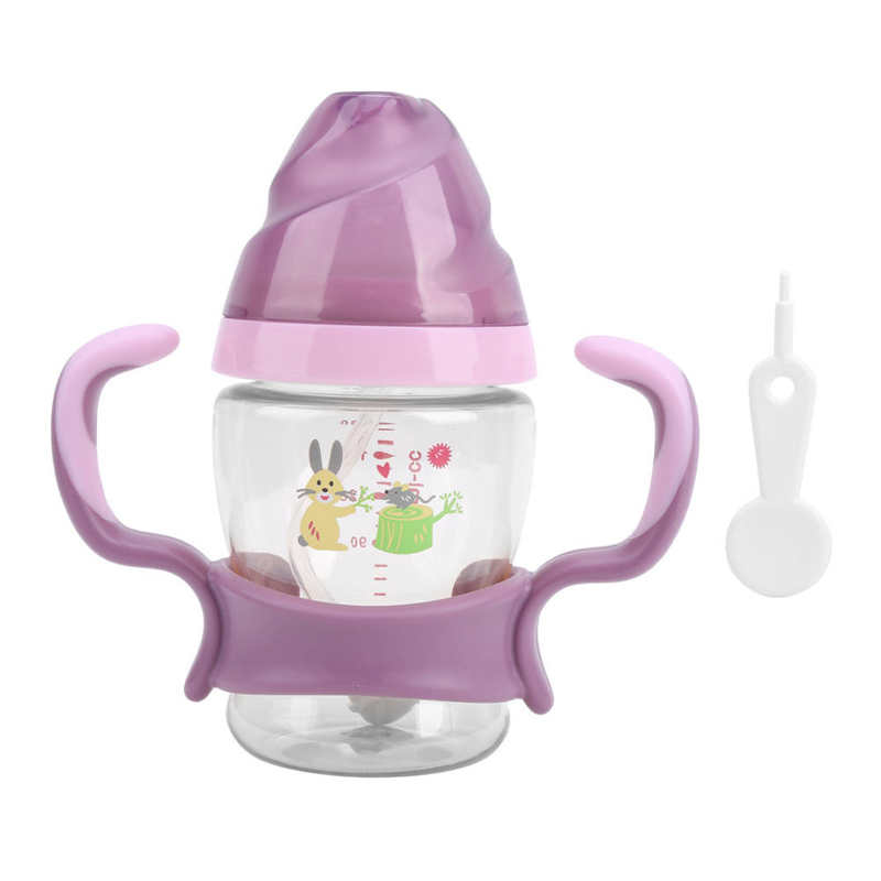 180ML Baby Milk Bottle Infant Feeder Portable Cute Baby Milk Bottle Wide Neck Anti-Impact Infant Feeding Bottle
