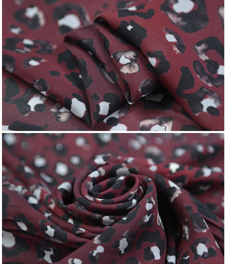 100cm*135cm Leopard Dress Fabric Silk Cotton Natural Material