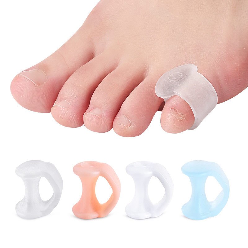 2 stk= 1 par gel tå separator pedikyr silikon hammer korrektor hallux valgus fot finger massasje rettetang ortopediske varer