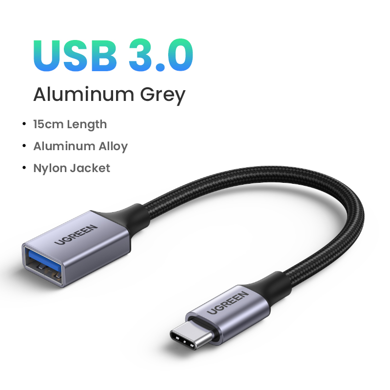 Ugreen usb c adaptador tipo c para usb 3.0 adaptador thunderbolt 3 tipo-c adaptador otg cabo para macbook pro ar samsung s10 s9 usb otg: Bege