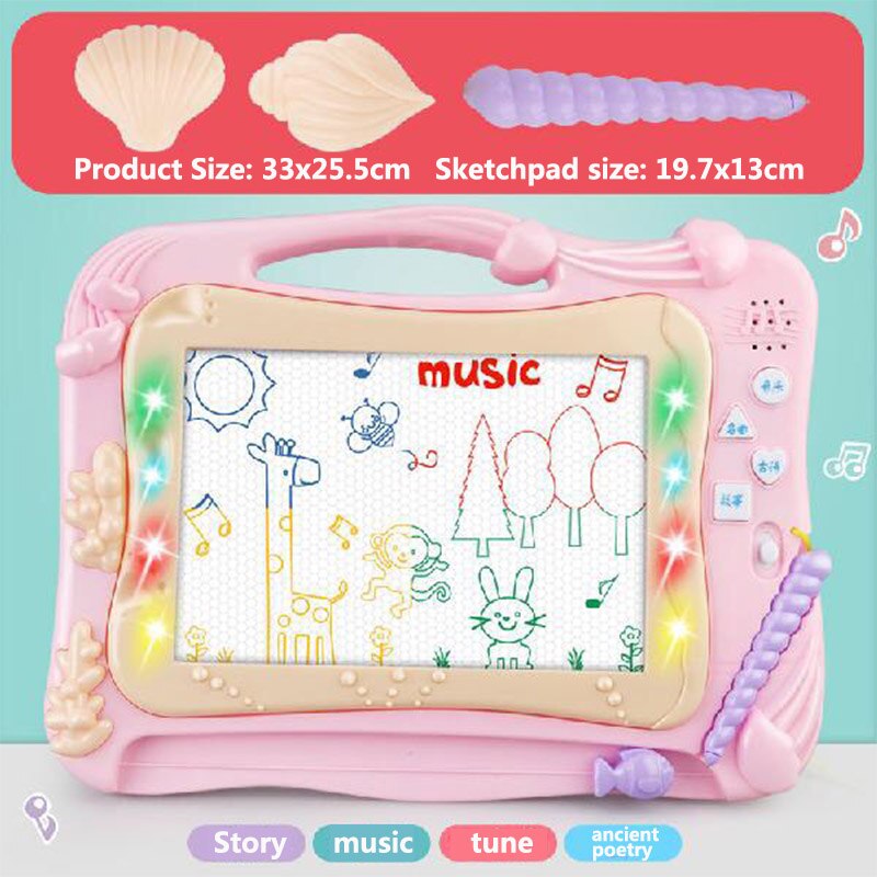 Multi-Function Big Size Painting Graffiti Board Toys ABS Material Magnetic Educational Write&amp;Drawing Board Desk Toy For Children: Large music P