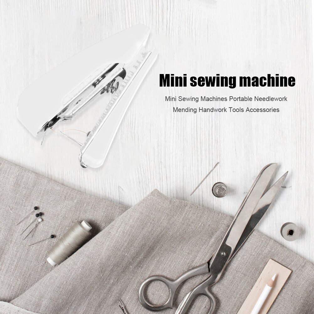 Mini Sewing Machines Portable Needlework Household Crafting Mending Sewing Cloth Fabric Handy Handwork Accessories Sewing Tools