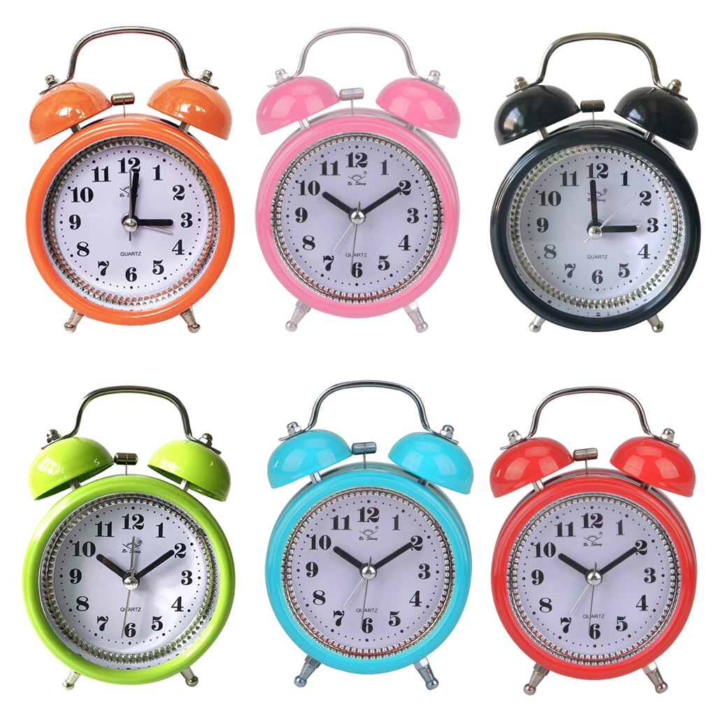 Loud Alarm Clock Quartz Analog Twin Bell Retro Non-ticking Silent Clock