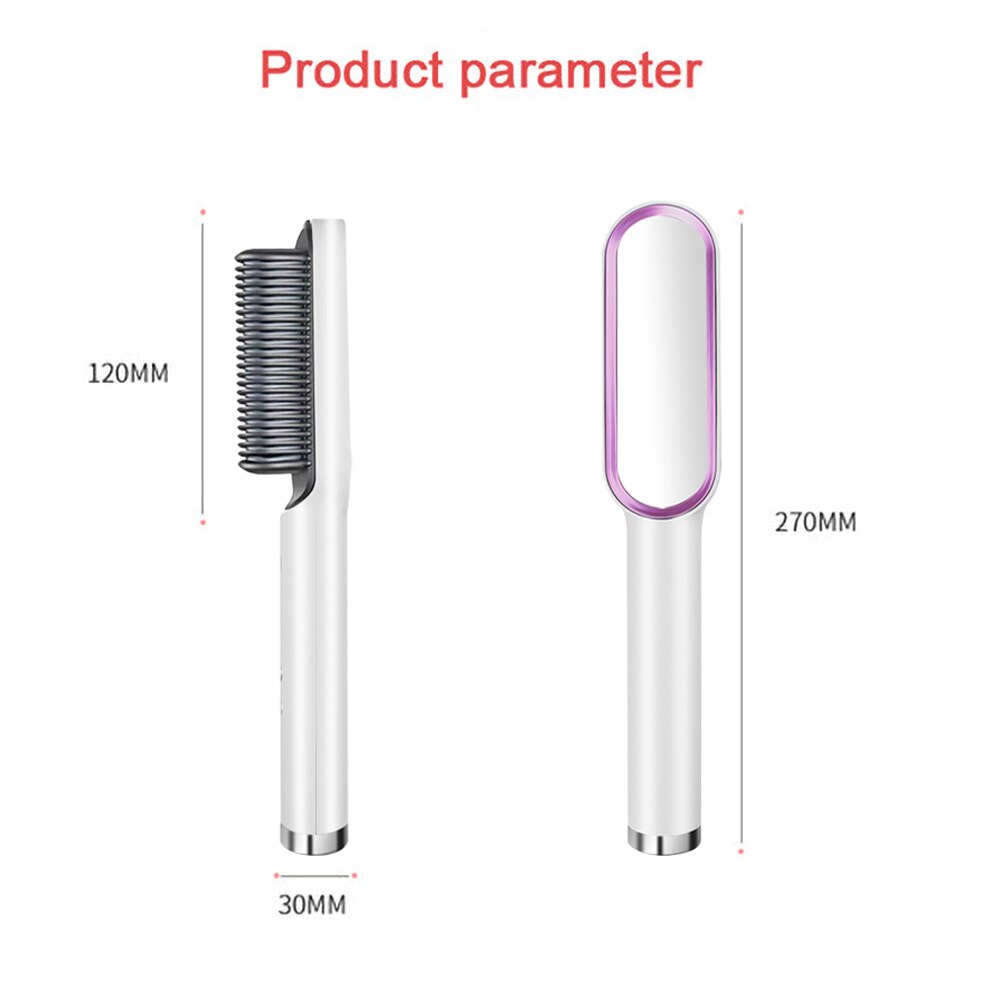 Hair Straightener Ceramic Electric Curler Straightening Beard Brush Iron Negative Fast Heating Straightener Comb