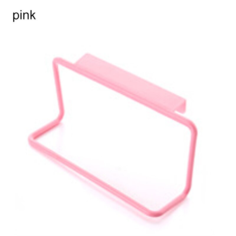 Portable Towel Rack Plastic Hanging Holder 1Pcs Home Storage Organizer Kitchen Accessories Cupboard Cabinet Door Back: Pink
