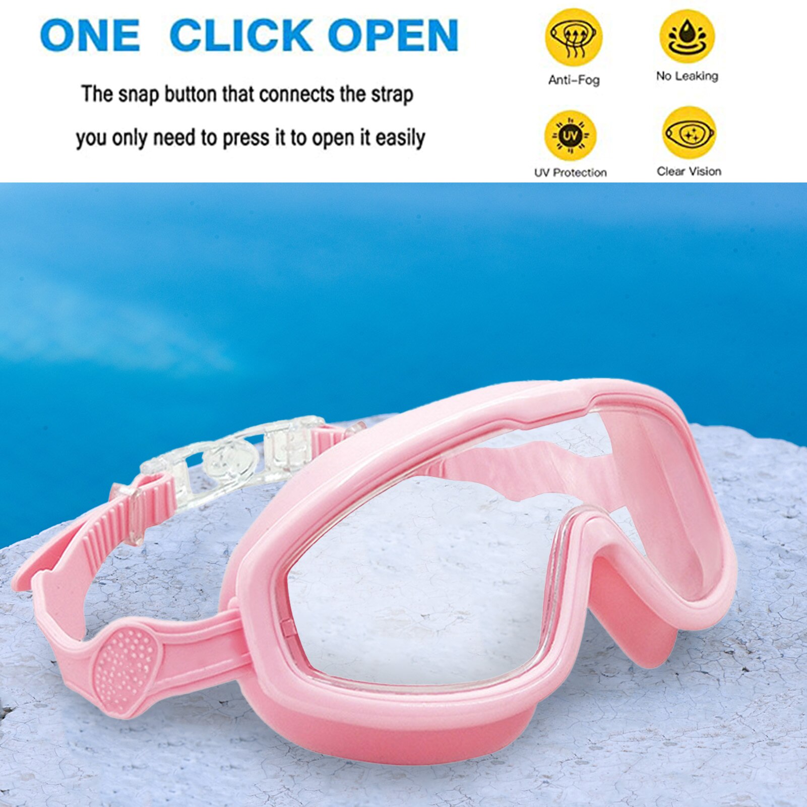Kids Kleurrijke Zwembril Siliconen Anti Fog Uv Shield Zwemmen Bril Wide View Zwemmen Gear Voor Jongens Meisjes