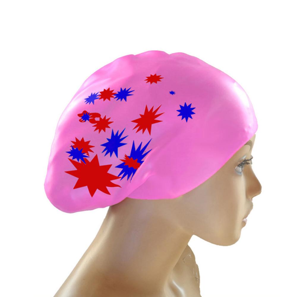 Gorro de natación de silicona para mujer, gorro de baño de pelo largo Extra grande, impermeable, con copa de oreja, protege las gorras de natación elásticas