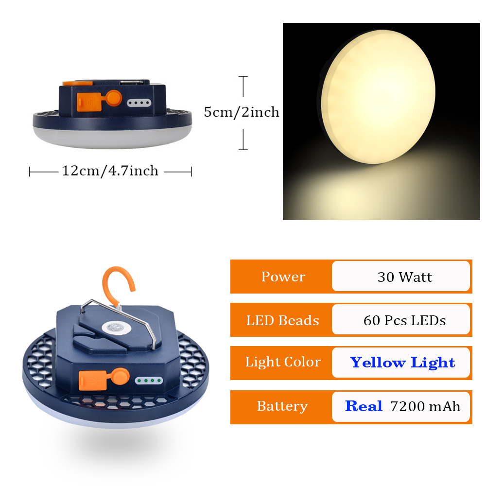 Lanterna de acampamento portátil recarregável luz forte lâmpada acampamento lâmpada led emergência alta potência tenda iluminação lanterna equipamentos: 12w