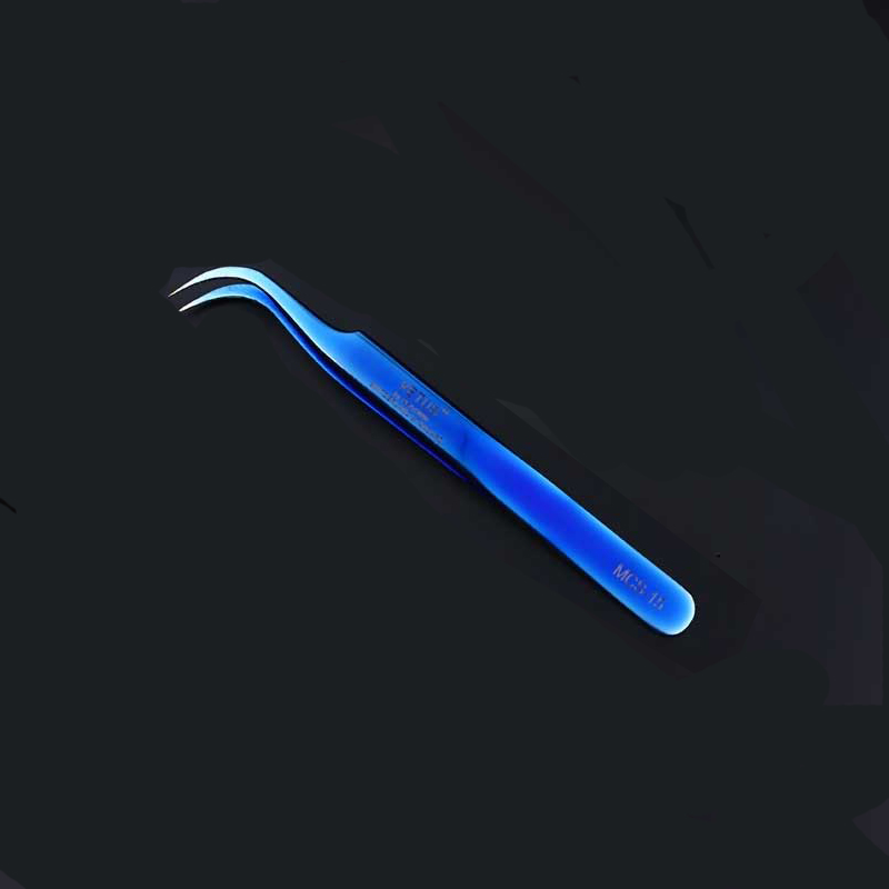 Vetus High Precision Eyelash Tweezers Excellent Closure 3D Volume Eyelash Tweezer Colorful Eye Makeup Tools: MCS15 Blue
