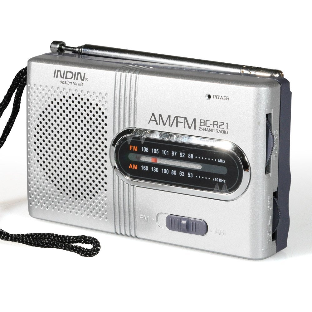 Mini poche AM FM Radio mince récepteur Portable haut-parleurs stéréo lecteur de musique avec antenne télescopique BC-R21