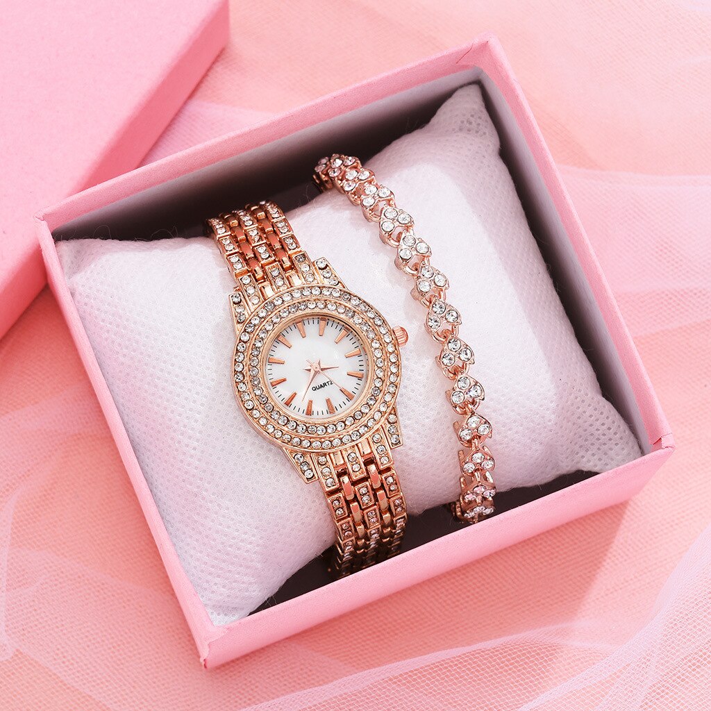 Relojes Para Mujer Reloj Mujer Marcas Famosas De Lujo Relojes De Cuarzo Para Mujer Mujer Conjunto De Reloj De pulsera y Corea del Sur para mujer, Simple y combinación De ambiente,