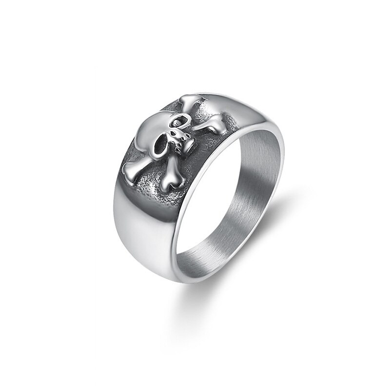 Neue Trendy Pirate Schädel Muster Ring männer Ring Kristall Intarsien Ring Zubehör Partei Schmuck Größe 7-12