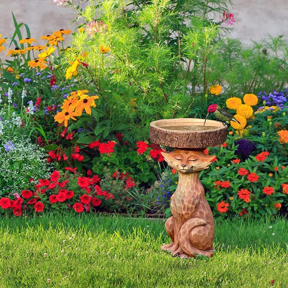 Resin Raccoon Birdbath Polyresin Antique Garden Bird Bath For Home Garden Yard Garden Decoration Outdoor Gardening Yard Dec L9v0