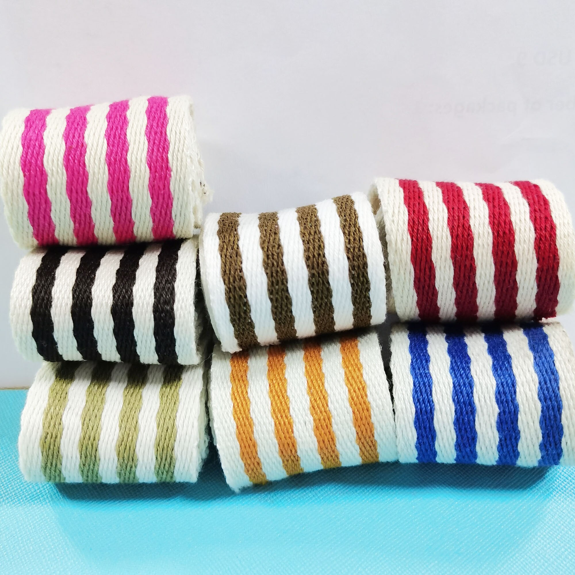 38mm Coloful Polyeste Webbing Striped Heavy weight Purse Straps Belting Bag Bandles Bag Strap for Tote Bag Upholstery Webbing