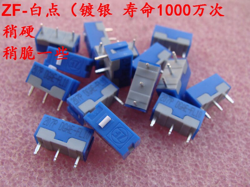 4 stk/pak original zf rød hvidguld sort prik museknap mus micro switch dg serie