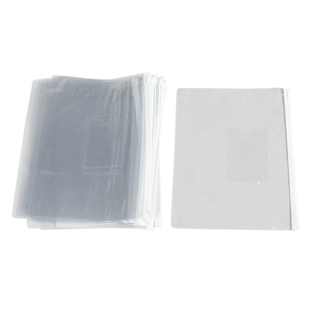 AAAJ-20 Pieces A5 Paper Size Blue Slider Grip Handle Zipper Transparent Envelopes for Folder Folder