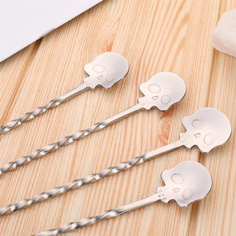 2Pcs Stainless Steel Swizzle Stick Cocktail Stirrer Cocktail Stirrer Swizzle for Kitchen Home Party Bar