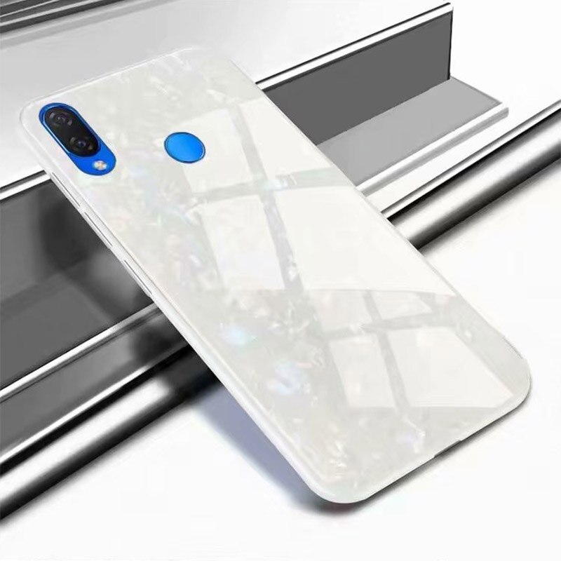 SemgCeKen Hard marmer gehard glas case voor huawei honor 8x max 8c 9 view note 10 v10 luxe beschermende telefoon hard terug coque: For honor 8X MAX / white