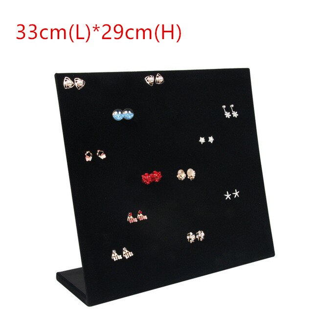 Flanellen Sieraden Doos Sieraden Display Oorbellen Stud Ketting Hanger Opslag Showcase Rack Case Board: Big Black