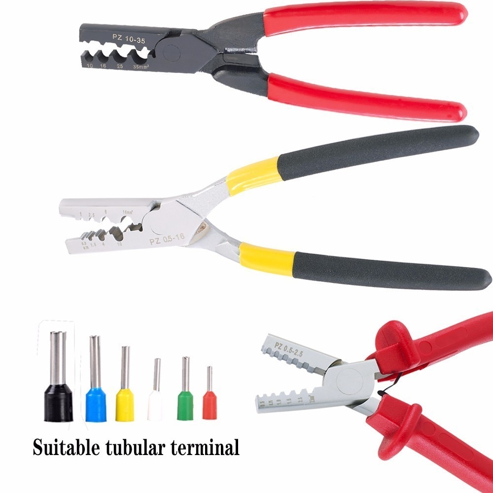 Small Crimper Pliers 0.25-35mm Germany Style Electrical Bootlace Terminal Ve Crimping Tools