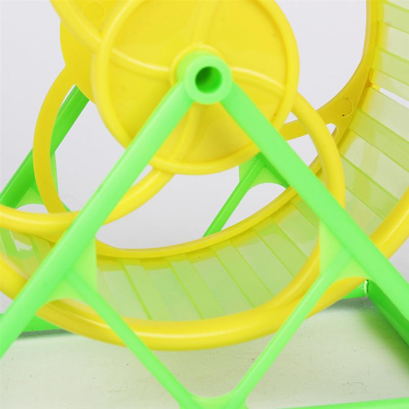 2PCS Hamster Running Exercise Wheel with Base Pets Jogging Wheel Hamster Sports Toys (Random Color)