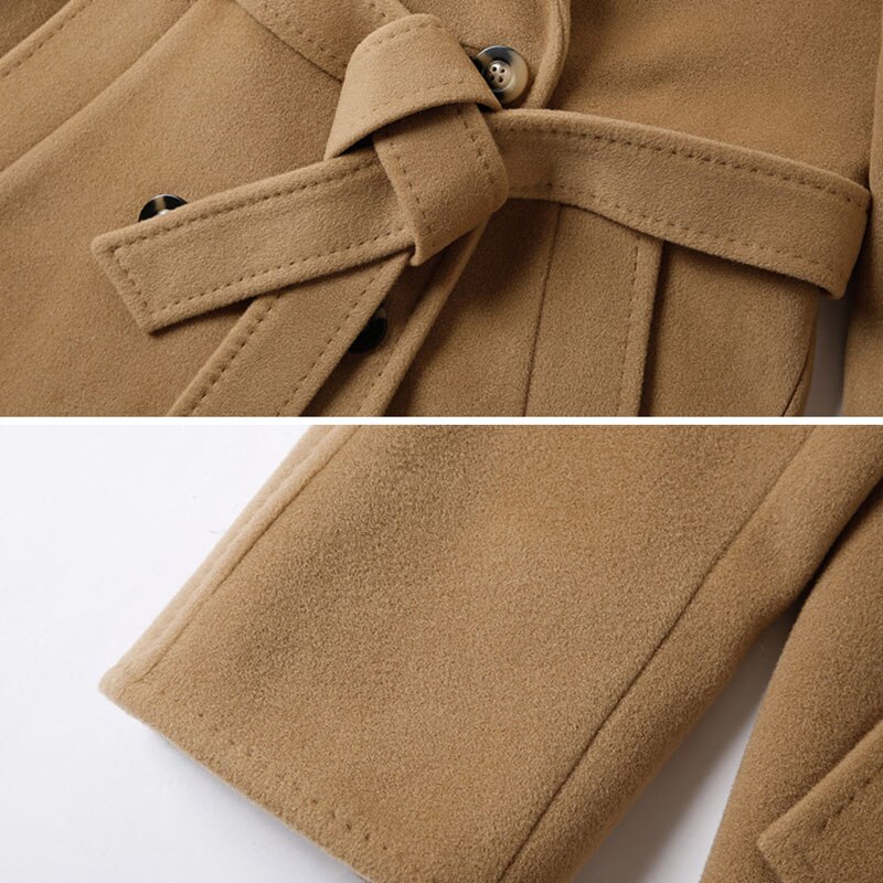 Hoge Dubbelzijdige Kasjmier Jas Vrouwen Mid-Lengte High-End Kasjmier Geul 2022New Vrouwelijke Herfst winter Wollen Jassen F160