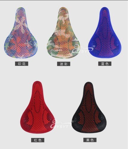 Fiets Zadel Siliconen 3D Verdikte Zachte Gel Pad Kussenhoes Mtb Mountainbike Accessoires Extra Comfort Fietsen Zadel Seat: random cover